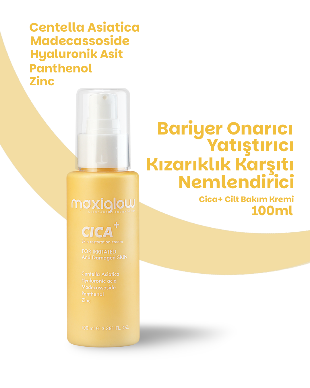 <b>Max Restoration </b> <br>Cica+ Yoğun Onarıcı, Yatıştırıcı, Kızarıklık Karşıtı, Nemlendirici Yüz Kremi