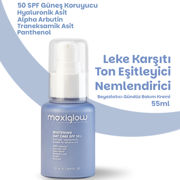 <b>Max Day Care </b> <br>Gündüz Yüz Bakım Kremi, Beyazlatıcı, 50SPF+